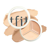 TFIT Cover Up Pro Concealer Palette - 3-in-1 Full Coverage Color Correcting Cream (Hydrating, 01 Neutral, 0.52 Oz) for Dark Circles, Spots, Puffiness - High Coverage Eye Corrector for All Skin Tones