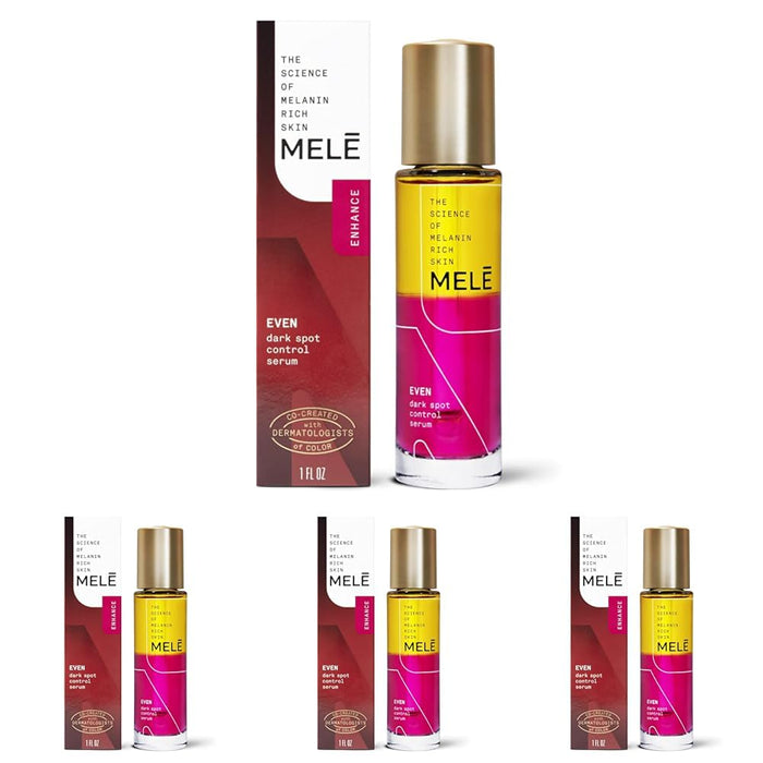 Mele Even Dark Spot Visibly Reduces Dark Spots, Uneven Tone, And Signs Of Aging Control Serum With Niacinamide, Vitamin E, And Pro-Retinol 1 oz (Pack of 4)
