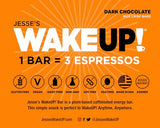 WAKE UP! Caffeinated Chocolate Protein Bars Gluten Free, Vegan, 350mg of Caffeine Energy, Kosher to help Boost Focus and Clarity (1 Bar = 3 Espressos) 6 Pack