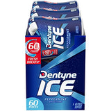 Dentyne Ice Peppermint Sugar Free Gum, 6 Bottles of 60 Pieces (360 Total Pieces)