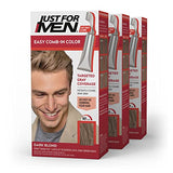 Just For Men Easy Comb-In Color Mens Hair Dye, Easy No Mix Application with Comb Applicator - Dark Blond, A-15, Pack of 3