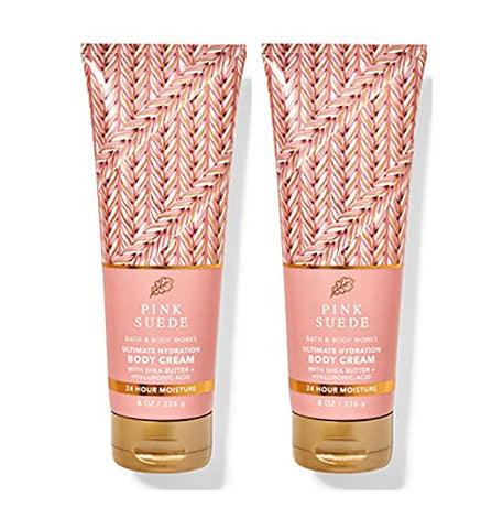 Bath & Body Works Pink Suede Ultimate Hydration Body Cream For Women 8 Fl Oz 2- Pack (Pink Suede), Total: 16.0 Ounce