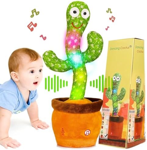 Baby Dancing Cactus for Baby Toys Boys Girls, Dancing Cactus Mimicking Toy Talking Cactus Toy Baby Toys, Singing Sunny Cactus Talking Imitation Toys Glowing Musical Toys Children's Educational Toys