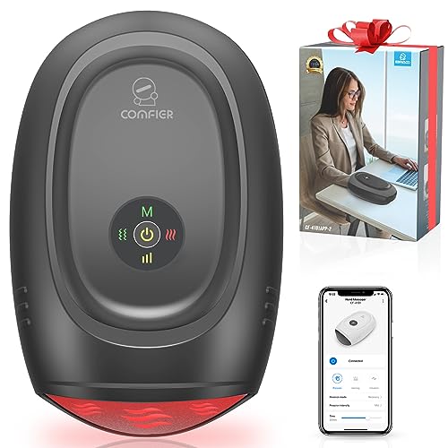 COMFIER Hand Massager with Heat and Compression, Cordless Hand Massager with Intelligent APP Control for Arthritis & Carpal Tunnel,Pain Relief, Mother's Day Gifts for Moms, Dads, Women and Man (Black)