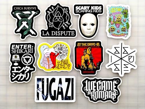Post-Hardcore/Metal Sticker (10 Stickers) Set 2 Circa la Scary I Set Enter The Fall at we Came Survive Dispute Kids My Friends Shikari of Troy Drive-in as Romans Scaring on fire