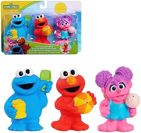 Sesame Street Floating Fun Friends 3-Piece Set Water Squirters Bath and Pool Toys, Kids Toys for Ages 2 Up by Just Play