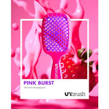 FHI HEAT UNbrush Wet & Dry Vented Detangling Hair Brush, Pink Burst