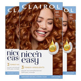 Clairol Nice'n Easy Permanent Hair Dye, 6R Light Auburn Hair Color, Pack of 3