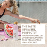 Cure Hydration | Plant-Based Electrolyte Drink Mix | No Added Sugar | Dehydration Relief Powder Made with Coconut Water | Non-GMO | Vegan | FSA & HSA | 28 Servings Jar - Watermelon