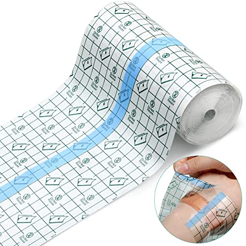 Transparent Dressing Adhesive Bandage Waterproof Bandage Clear Adhesive Bandages Stretch Tape for Tattoos Swimming (6 Inch x 10.94 Yard)