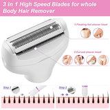 Electric Razor for Women, 4 in 1 Women Electric Shaver, Painless Wet and Dry, Rechargeable Pubic Hair Trimmer for Women Body, Underarm, Face, Eyebrow