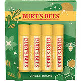 Burt's Bees Christmas Gifts, 4 Lip Balm Stocking Stuffers Products, Jingle Balms Set - Classic Beeswax Moisturizing Lip Balm