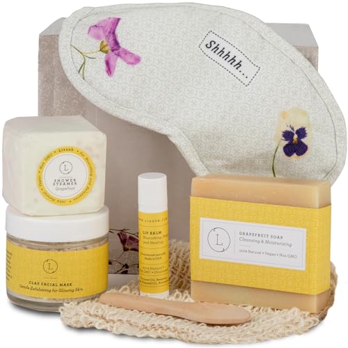Lizush Luxury Spa Gifts for Women - 6 Piece Citrus Spa Gift Baskets for Women, Relaxation Birthday Gift Set, Handmade in the USA, Self Care Gift Sets For Wife, Mom, Co-Worker, Best Friend