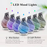 Essential Oil Diffuser Aromatherapy Diffuser - 100ml Art Glass Ultrasonic Cool Mist Aroma Oil Diffuser with Waterless Auto Shut-Off Protection & 7 Colors Night Light for Home Office Yoga SPA