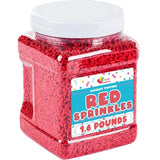 Red Sprinkles - 1.6 Pounds - Bulk Red Jimmies Sprinkles - Red Christmas Sprinkles for Cake Decorating - Dessert Toppings for Ice Cream, Cupcakes, Cookies, Cake Pops