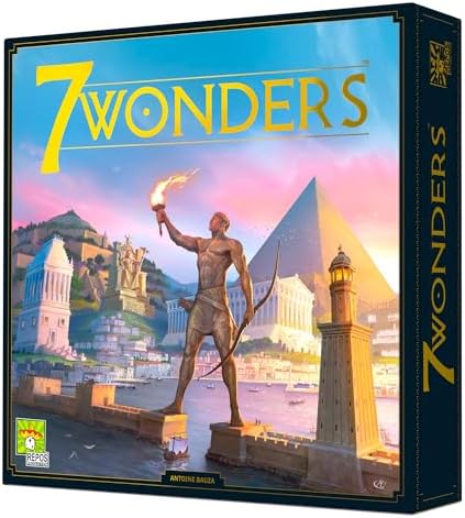 7 Wonders Board Game BASE GAME (New Edition) for Family | Civilization and Strategy Board Game for Adult Game Night | 3-7 Players | Ages 10+ | Made by Repos Production