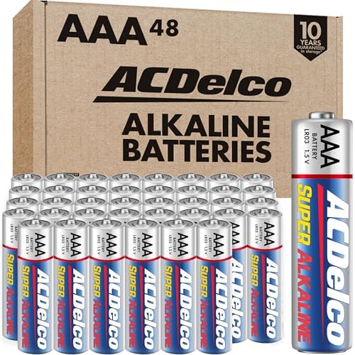 ACDelco 48-Count Triple AAA Batteries, Maximum Power Super Alkaline Battery, 10-Year Shelf Life