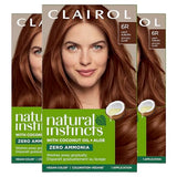 Clairol Natural Instincts Demi-Permanent Hair Dye, 6R Light Auburn Hair Color, Pack of 3