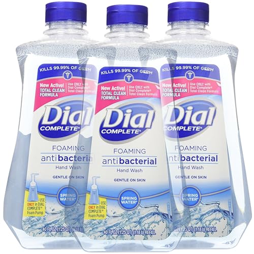 Dial Complete Spring Water Foaming Antibacterial Hand Wash Refill, 40 Oz (Pack of 3)