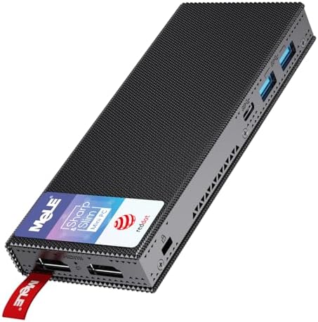 MeLE Fanless Mini PC Stick PCG02 Pro N5105 8GB/128GB, WiFi5 USB PD3.0, Micro Computer Desktop Dual HDMI, Gigabit Ethernet BT5.1, Compact SFF on Business Office Industrial IoT Home
