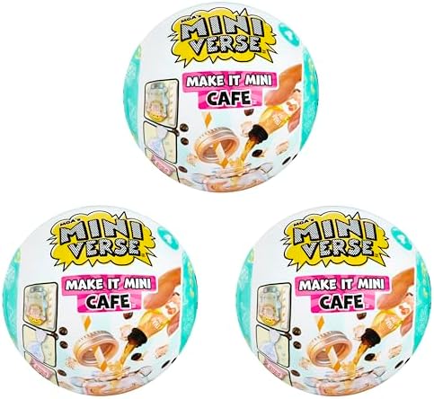 MGA's Miniverse Make It Mini Cafe Series 4 (3 Pack), Mini Collectibles - Mystery Blind Packaging, DIY, Resin Play, Replica Food, NOT Edible, Collectors, 8+