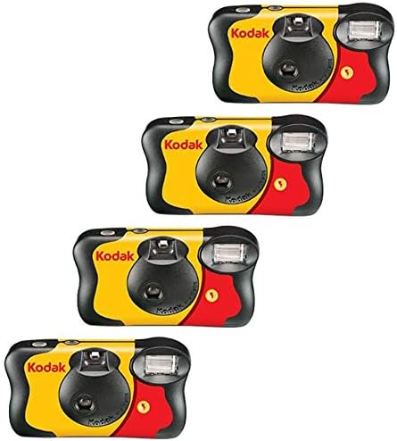 Kodak Fun Saver 35mm One-Time-Use Disposable Camera with Flash, 27 Exposures, 4-Pack