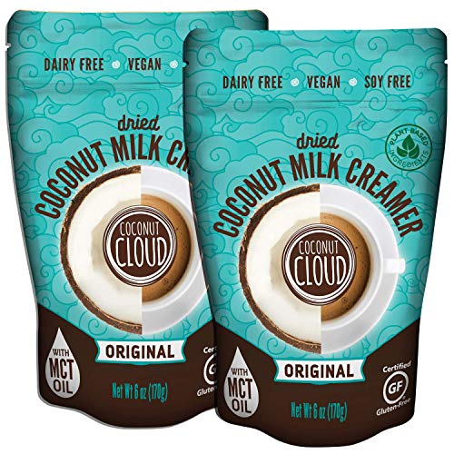 Coconut Cloud: Plant Based Dairy Free Coffee Creamer | Keto Friendly, Unsweetened Coconut Milk Powder | Low Sugar, Dairy Free, Non-GMO, Plant Based, Gluten & Soy Free, USA Made, (Original Flavor), 2-Pack