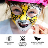 BOBISUKA Blank in the Dark Black + White Oil Face Body Paint Set, Large Capacity Professional Paint Palette Kit with Brushes for Art Theater Halloween Party Cosplay Clown Sfx Makeup for Adults