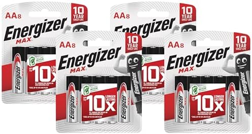 Energizer AA Batteries, Max Double A Battery Alkaline, 8 Count (Pack of 4)