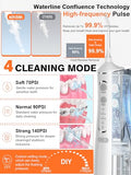 Cordless Water Flosser Teeth Cleaner, Dental Oral Irrigator Cleaning Cordless with Toothbrush, Tongue Scraper Travel Bag Waterproof 5 Jet Tips for Home Travel, (White)