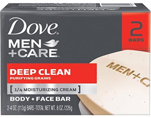 Dove Deep Clean Body and Face Bar for Men-2 x 4 oz Soap