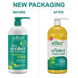 Alba Botanica Very Emollient Body Wash, Sparkling Mint, 32 Oz