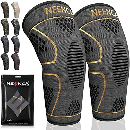 NEENCA Knee Braces for Knee Pain Women & Men -2 Pack Knee Sleeves for Knee Pain Set, Knee Brace Compression Sleeves, Knee Support for Sports, Running, Meniscus Tear, ACL, PCL, Arthritis Pain Relief…