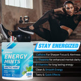 Energy Caffeine Mints | Caffeine + L-theanine + B Vitamins | Caffeinated Mints with 60mg Caffeine Per Serving | Delicious Sugar Free Energy Mints | (Arctic Mint, 100 Count) by Gymgum