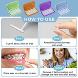 Orthodontic wax for braces, 20 pieces/50 strips dental wax braces carrier wax to relieve irritation and pain, 10 color 10 flavor