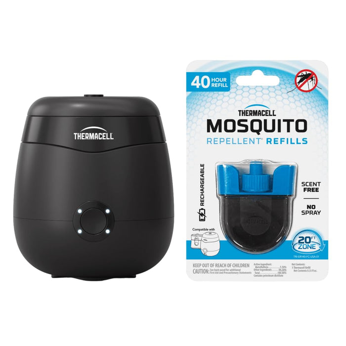 Thermacell Patio Shield Mosquito Repellent E-Series Rechargeable Repeller Bundle with 40-Hour Refill; 20’ Mosquito Protection Zone; No Spray, Flame or Scent; Bug Spray Alternative