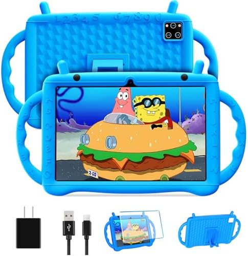 Kids Tablet 10 inch Android 14 Tablet for Kids Octa-Core 10+64GB GMS Certified Learning Tablets with WiFi 6, Bluetooth 5.2, Dual Camera, Parental Control Child Tableta with Drop-Proof Case