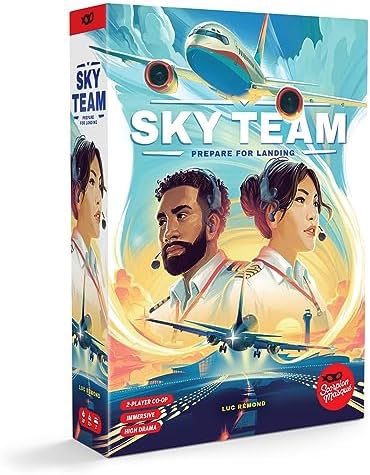 Scorpion Masqué Sky Team | Game of The Year in The USA, France, Germany, & More | Cooperative Dice Game to Land a Plane | Ages 14+ | 2 Players | 20 Minutes