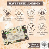 Wavertree & London Vanilla Bean Scented Natural Soap (2 Bars), 7oz Moisturizing French Triple Milled Soap Bars enriched with shea butter - Pure Plant Oil Bath & Body Soap for All Skin Types