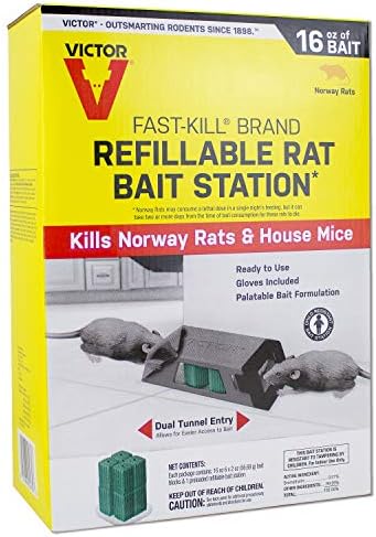 Victor Fast-Kill Brand Refillable Rat Poison Bait Station – 8 Baits