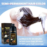 IIIMEIDU Hair Dye Shampoo 3 in 1 for Gray Hair, Herbal Ingredients Shampoo Black Hair Dye for Women Men, Grey Coverage Shampoo 500ml (Dark Brown)