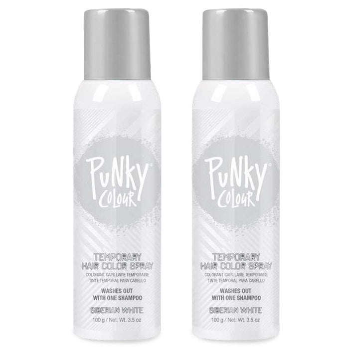 Punky Temporary Hair Color Spray, Siberian White, Non-Damaging, Quick Drying Hair Dye Instant Vivid Hair Color, 3.5 oz, 2-Pack