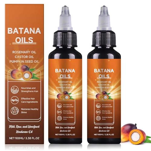 Batana Oil for Hair Growth, 4-in-1 Liquid Batana Oil, with Rosemary, Castor, Pumpkin Seed Oil, Nourishes, Organic Hair Oil for All Hair Types (2PCS)
