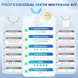 Teeth Whitening Kit with Gel Pen: 32X LED Accelerator Light Non-Sensitive Tooth Whitener Professional Oral Care Tools Gently Yet Effectively Removes Stains - IPX7 Waterproof Portable Wireless Charging