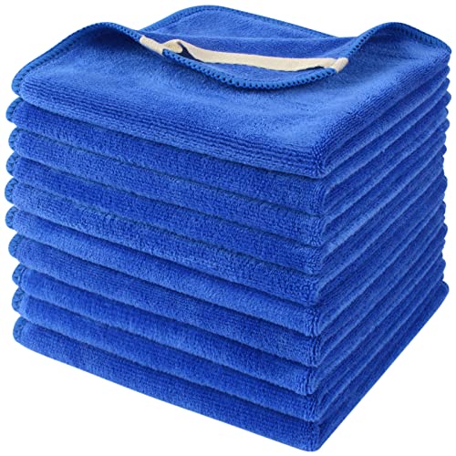 SINLAND Microfiber Facial Cloths Fast Drying Washcloth 12inch x 12inch (Pack of 10, Blue)