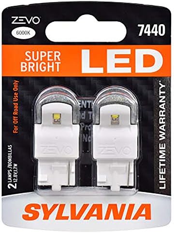 SYLVANIA - 7440 T20 ZEVO LED White Bulb - Bright LED Bulb, Ideal for Daytime Running Lights (DRL) and Back-Up/Reverse Lights (Contains 2 Bulbs)