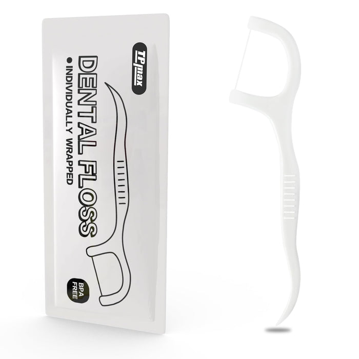 500 Count Dental Flossers Each Individually Wrapped, Floss Singles Bag, Travel Hotel Restaurant Office Car Dental Floss, Floss Picks Oral Care Teeth Clean Flat Wire