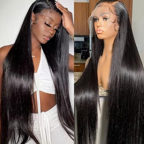 Lemoda SKINLIKE Real HD Lace Wigs 210% Density Straight 13x4 Full Lace Frontal Wigs 12A Brazilian Straight Virgin Human Hair Lace Front Wig Invisible 0.1mm Ultra-thin Frayed Ends Tiny Knots 30inch