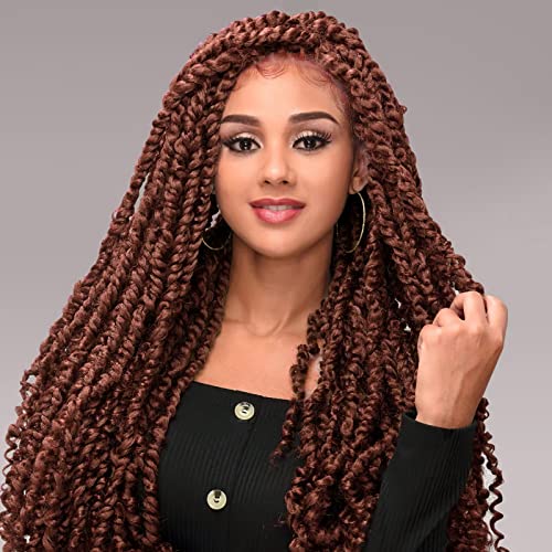 Bileaf Passion Twist Hair 8 Packs Pretwisted Passion Twist Crochet Hair 14 Inch Crochet Hair Passion Twists, Boho Passion Twists Hair Pre Looped Synthetic Passion Twist Crochet Braids #350