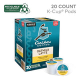 Caribou Coffee Vanilla Vibes Oatmilk Latte, One Step Latte Single Serve Keurig K-Cup Pods, 20-Count Box